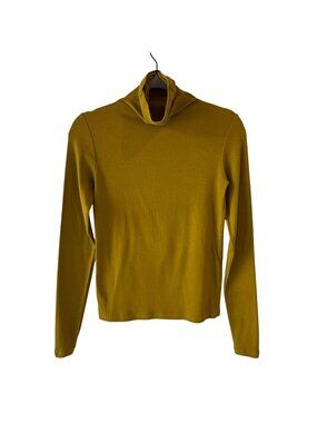 M.M. Lafleur M The Axam Layering Turtleneck Ribbed Pima Cotton Mustard Yellow